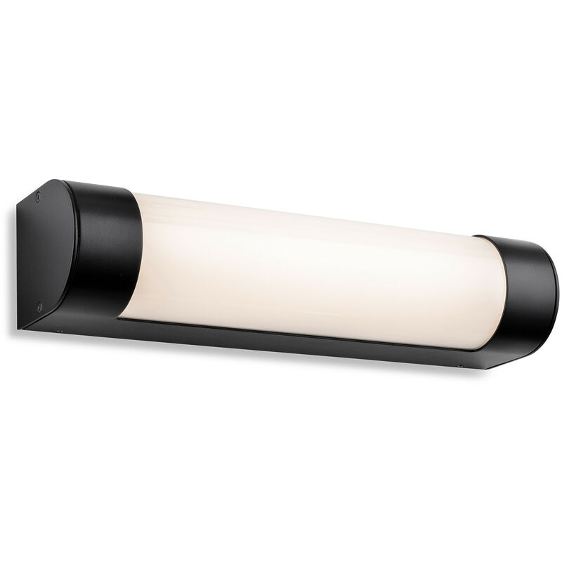Firstlight - Lima Bathroom LED Wall Light 300mm Black with Opal Diffuser IP44