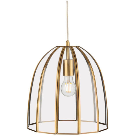 Firstlight Lincoln Suspension Laiton Antique avec Verre Clair