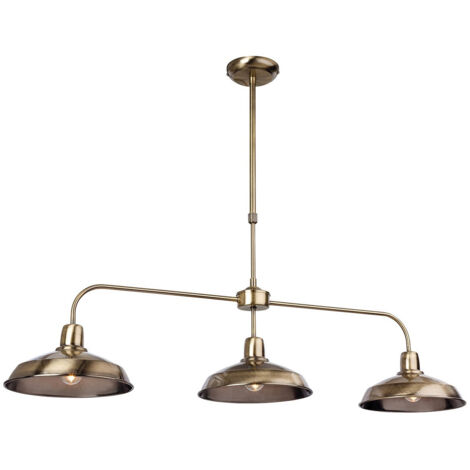 Firstlight Lounge - Suspension à 3 ampoules au plafond en laiton antique, E14