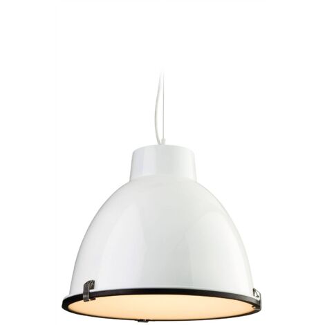 Firstlight Manhattan - Suspension à 1 ampoule en forme de dôme blanc, verre dépoli, E27