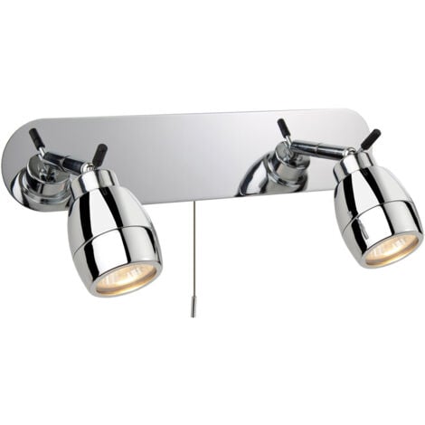 Firstlight Marine - 2 Light Spotlights Bar Switched Bathroom Ceiling Light Chrome IP44, GU10