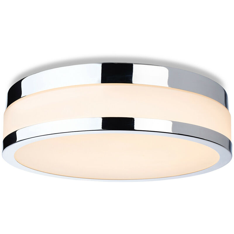 Marnie 290cm LED Flush Ceiling Fitting Chrome with Opal White Glass IP44 - Firstlight