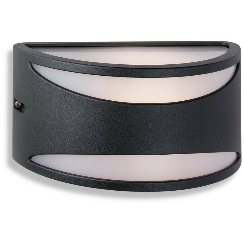 

Meridian - Aplique de pared con 1 luz - 60W Negro IP65, E27 - Firstlight