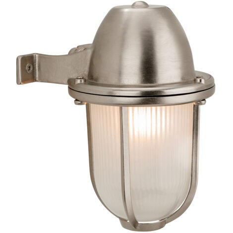 Firstlight Nautic - Applique murale extérieure à 1 ampoule nickel, verre givré IP64, E27