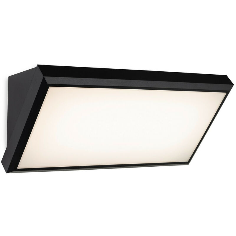 Image of Firstlight Nitro Applique a led in resina nera con diffusore in policarbonato bianco IP65