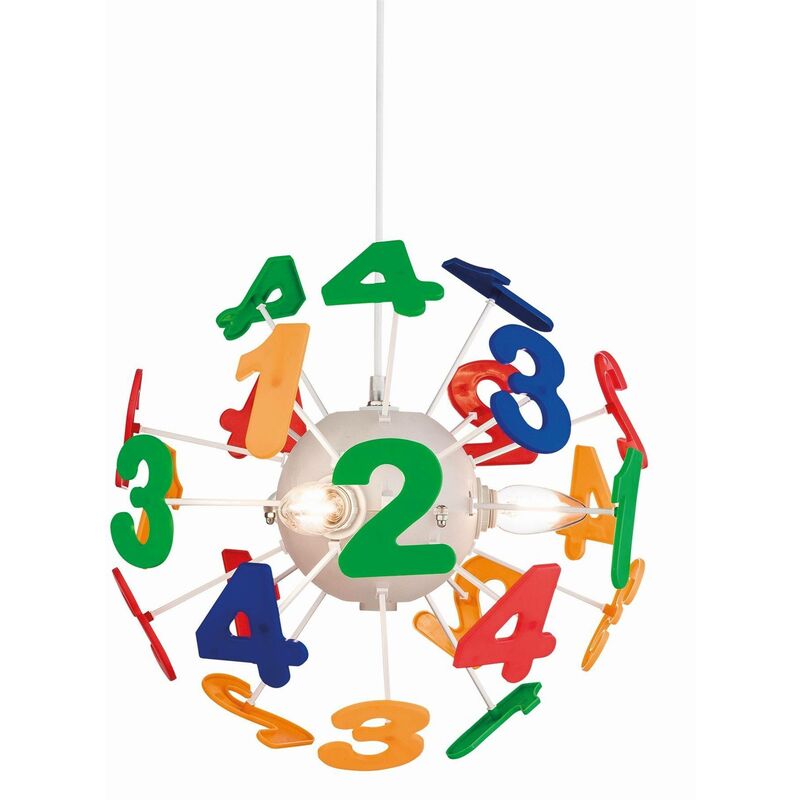 Firstlight - Numbers - 4 Light Children Ceiling Pendant Multicolour, E14