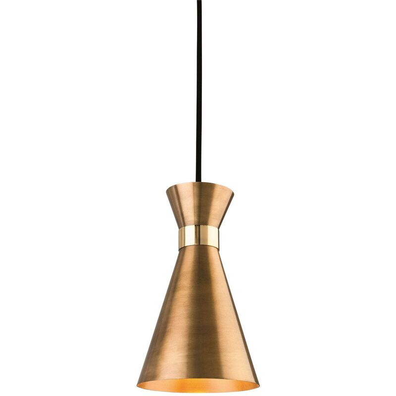 Ohio - 1 Light Ceiling Pendant Antique Gold, Brass, E27 - Firstlight
