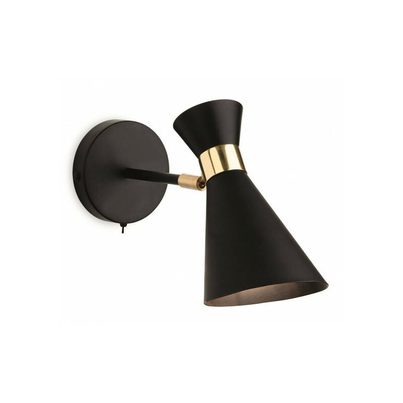 Applique avec liseuse Ohio Noir 1 ampoule 21,5cm - Noir