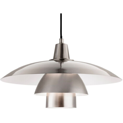 Firstlight Olsen - Suspension de plafond à 1 ampoule en acier brossé, E27