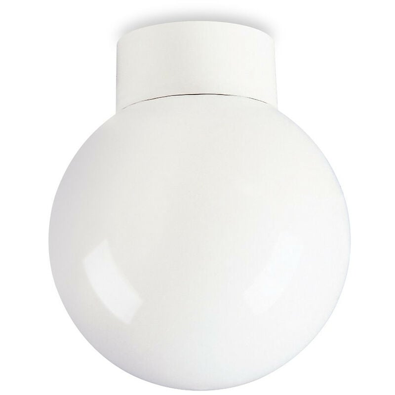 

Opal - 1 luz de techo esférica de vidrio opalino empotrado en forma de globo - 60W Blanco, B22 - Firstlight