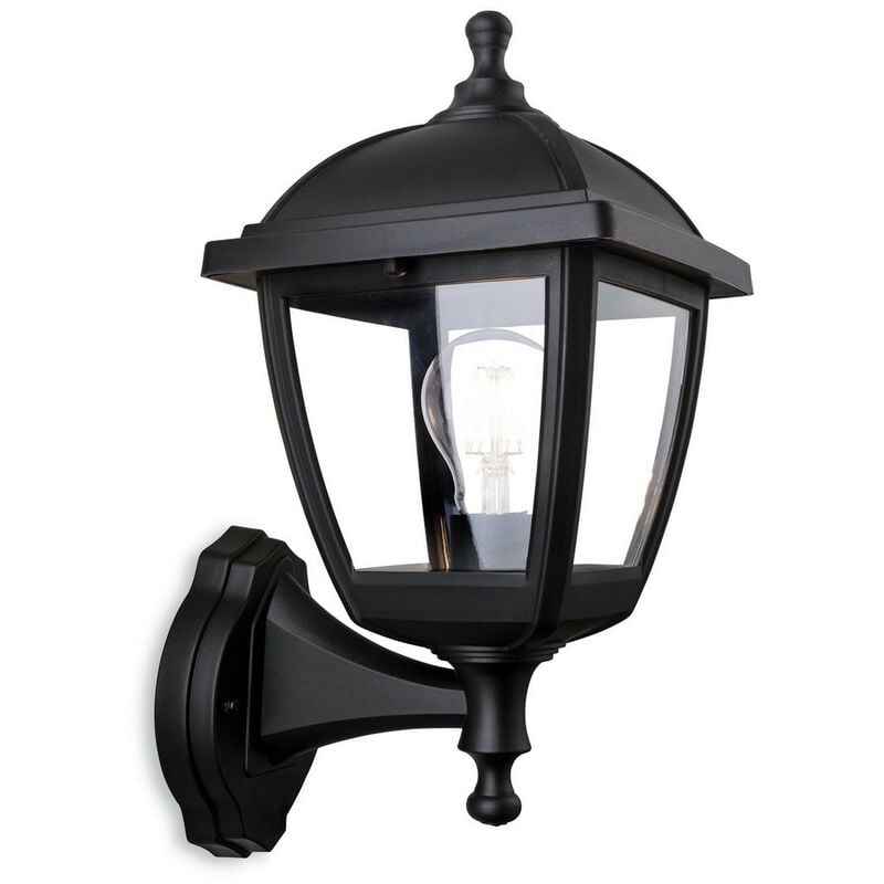 

Palma Aplique de exterior 4 paneles Negro IP44, E27 - Firstlight