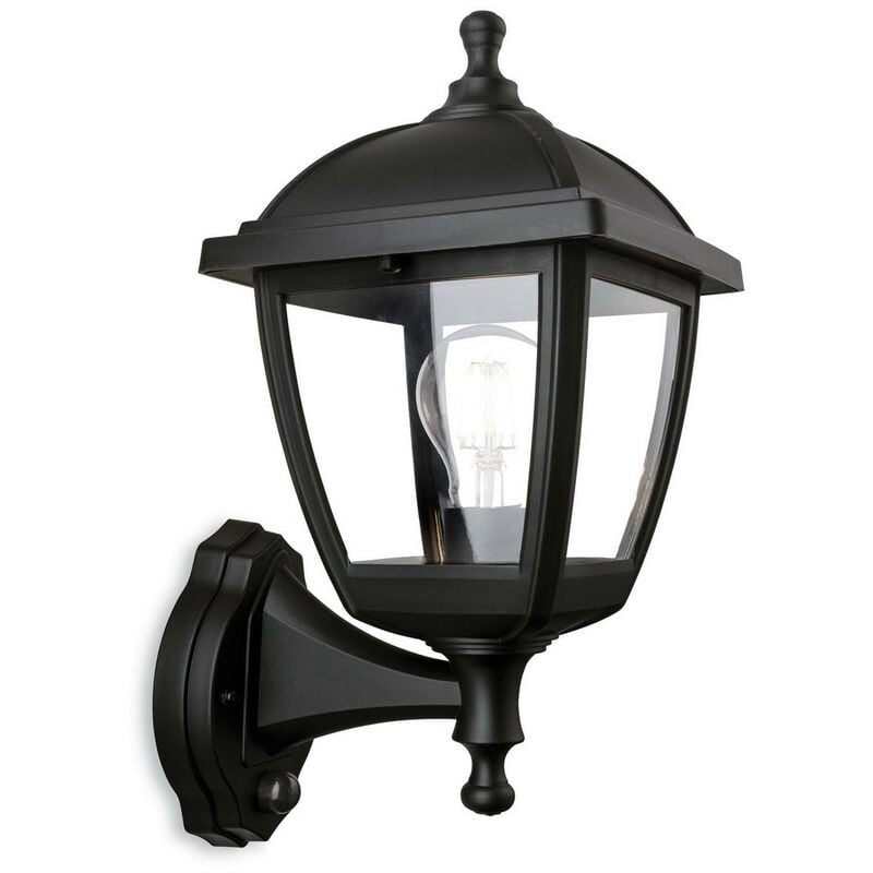 

Palma Outdoor PIR Lámpara de pared con sensor de movimiento Negro IP44, E27 - Firstlight