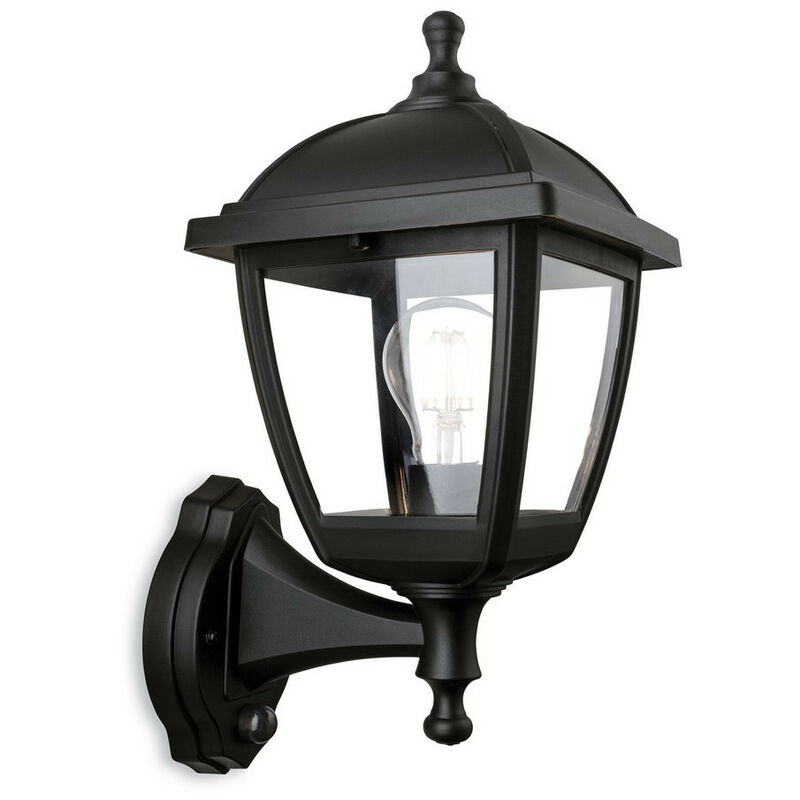 Palma Outdoor PIR Motion Sensor Wall Lamp Black IP44, E27 - Firstlight