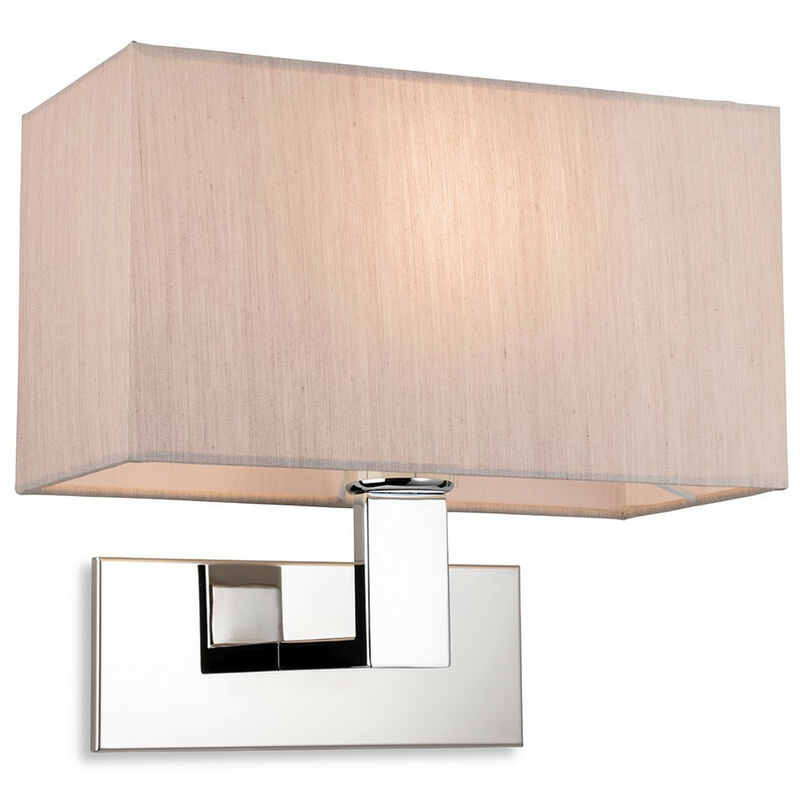 

Raffles Aplique Cromado con Pantalla Oyster Rectangular - Firstlight