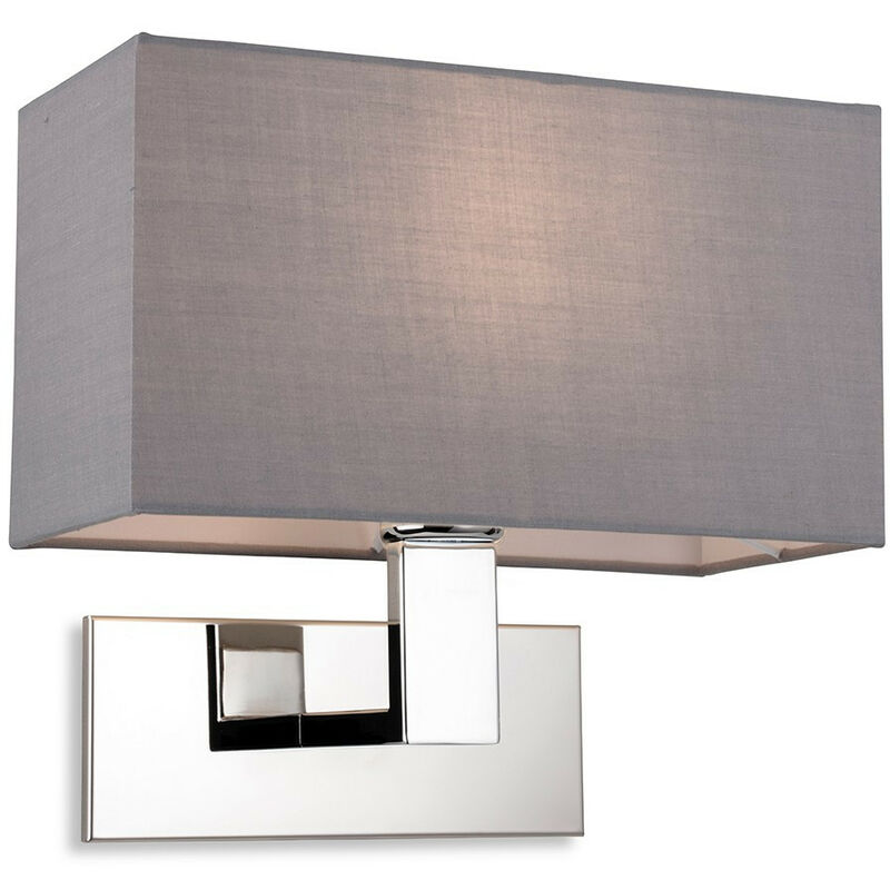 

Raffles Aplique Cromado con Pantalla Rectangular Gris - Firstlight