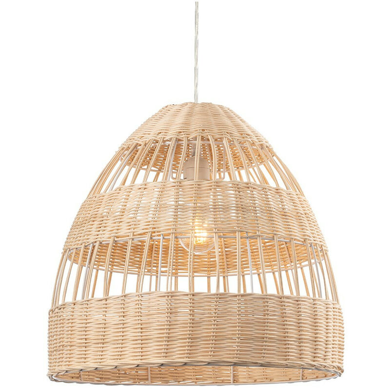 

Rattan Lámpara colgante domo de ratán natural - Firstlight