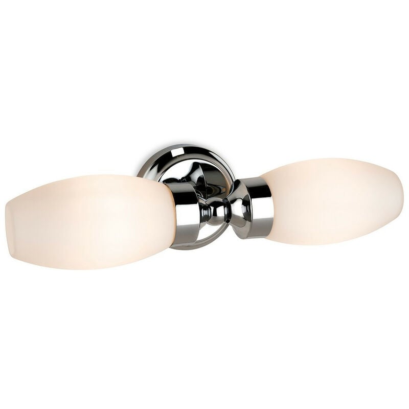 

Reef - Aplique de baño 2 luces Cromado con Cristal Opal IP44, E14 - Firstlight