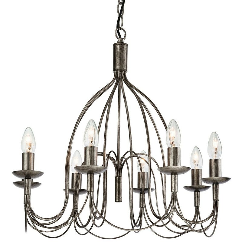 Firstlight Regency - Lampadario 8 Luci Argento Antico, E14