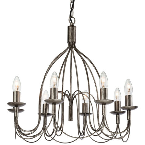 Firstlight Regency - Lustre à 8 ampoules, argent antique, E14
