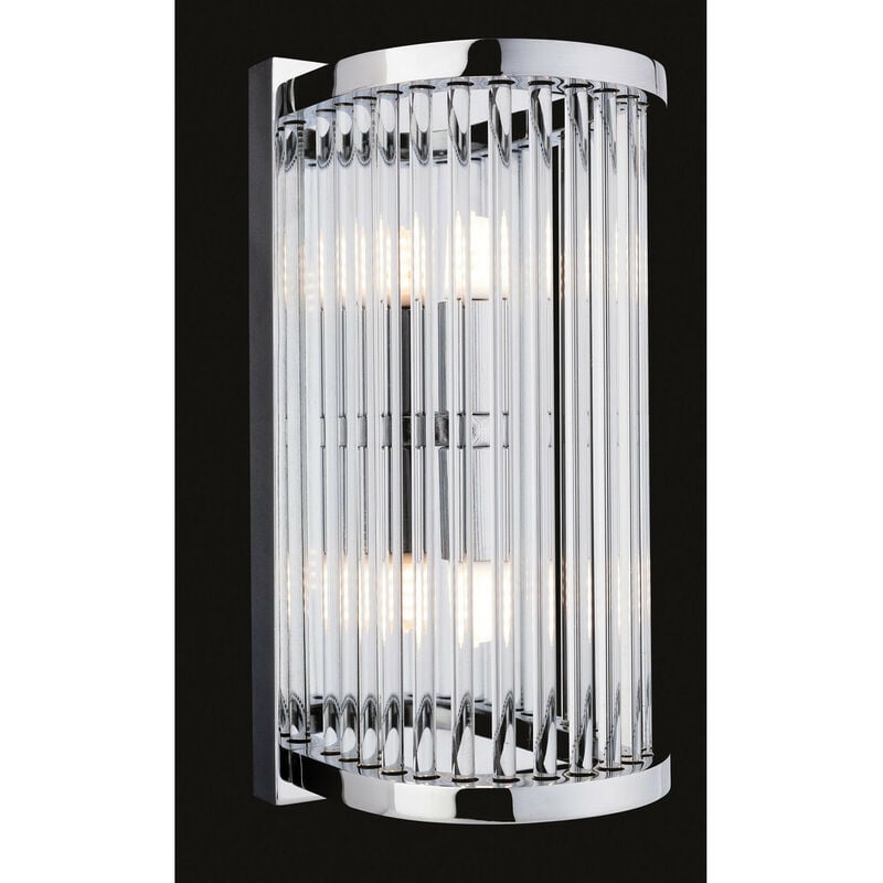 Firstlight - Rialto - Applique murale d'intérieur à 2 ampoules, chrome, tiges de verre transparent, G9