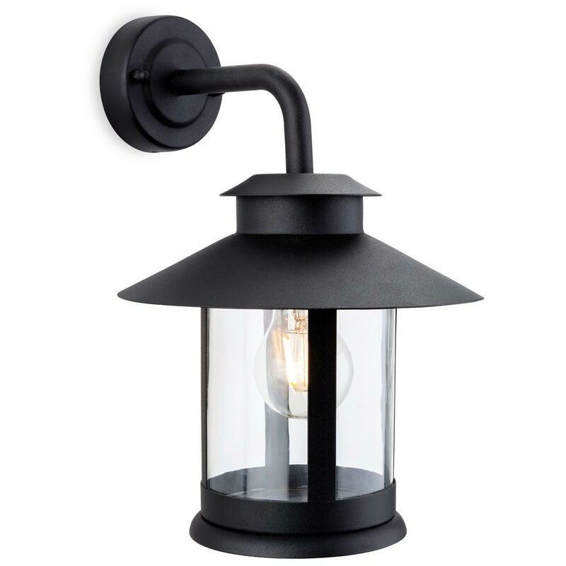 

Roma - 1 farolillo de pared para exteriores negro IP44, E27 - Firstlight