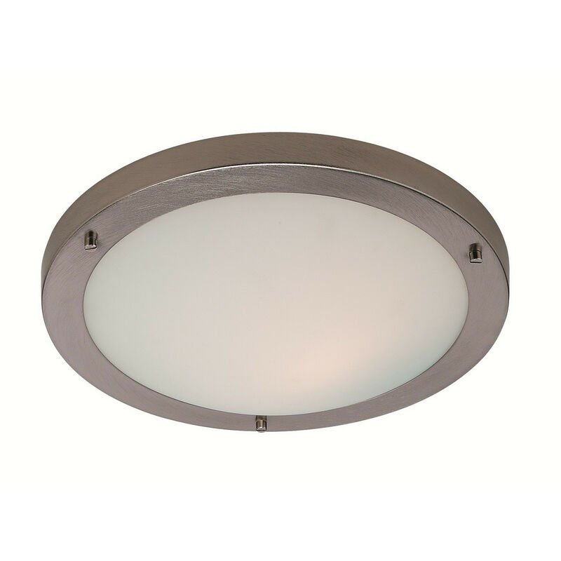 Firstlight Rondo - Plafoniera a led 24 luci filo acciaio satinato, vetro opalino IP44