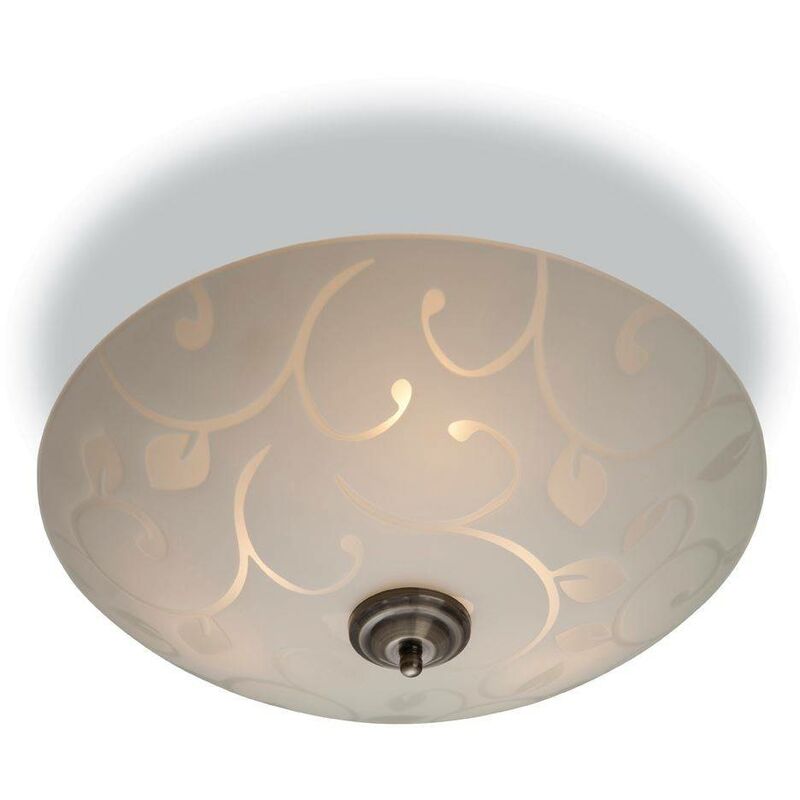 Firstlight - Sadie - 3 Light Semi Flush Ceiling Light Opal Glass, Decorative Pattern, E14
