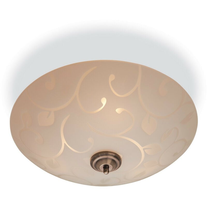 Firstlight Sadie - Plafoniera a 3 luci semi filo vetro opalino, motivo decorativo, attacco E14