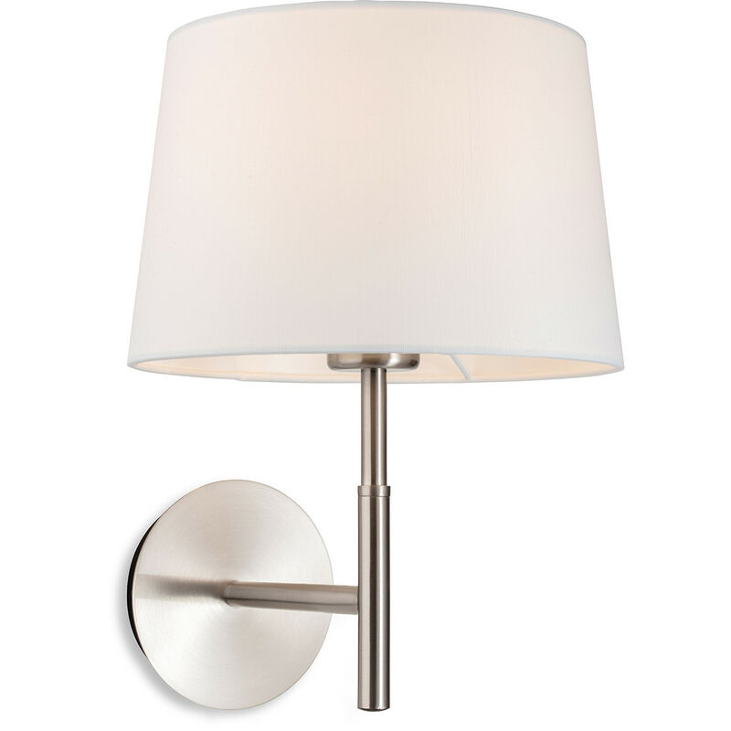 Firstlight Seymour Classic Switched Wall Lamp Brushed Steel with Cream Shade