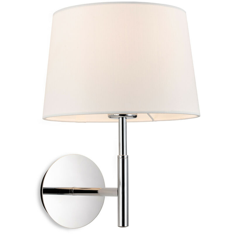 Firstlight Seymour Classic Switched Wall Lamp Chrome with Cream Shade