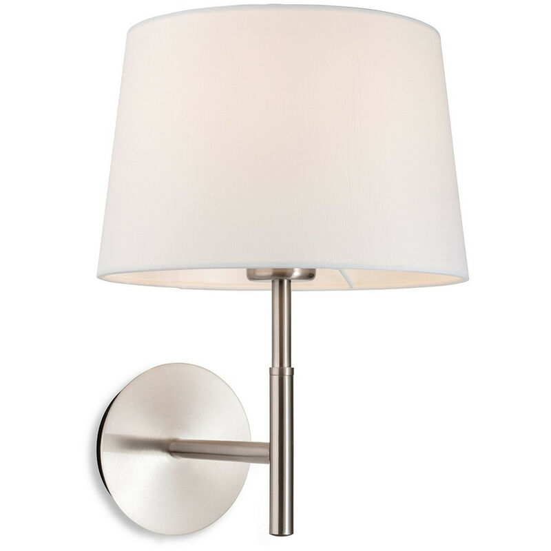 

Seymour Lámpara de pared clásica con interruptor de acero cepillado con pantalla crema - Firstlight