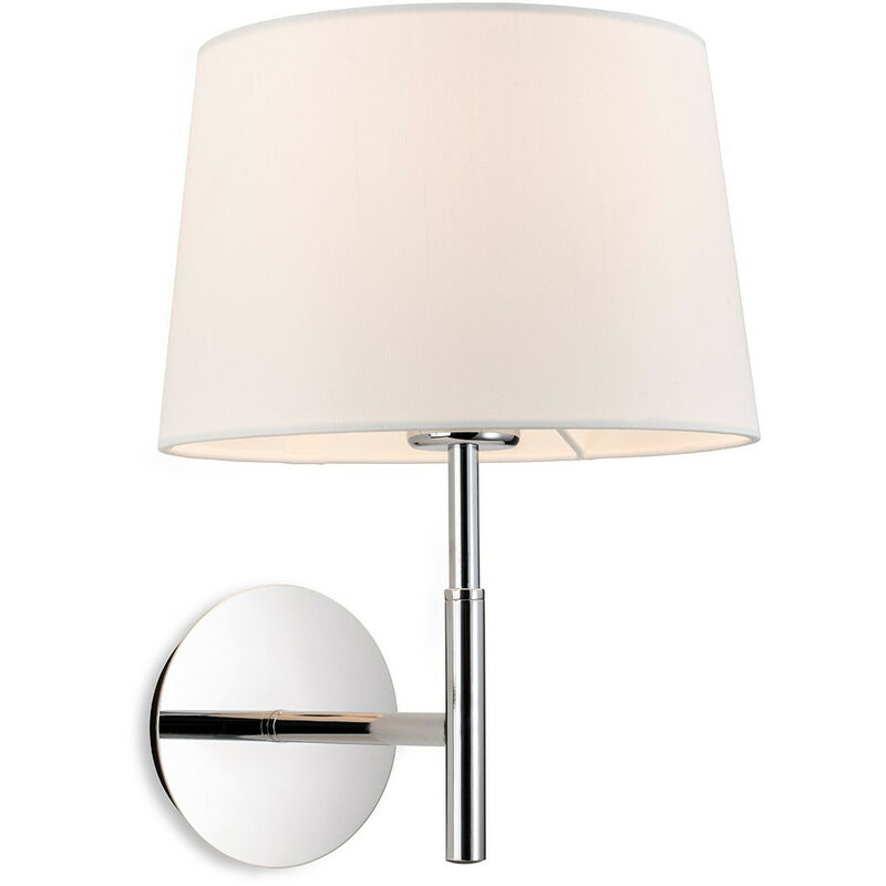 

Seymour Lámpara de pared clásica con interruptor de cromo con pantalla crema - Firstlight