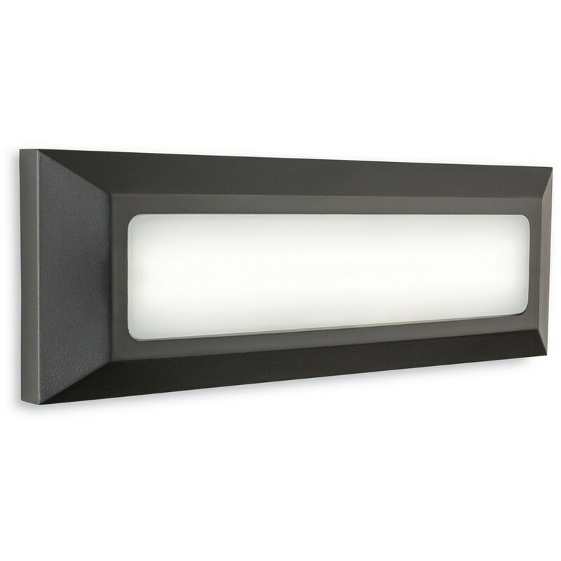 Shine Outdoor Integrated LED Surface Mounted Wall & Step Light Rectangle Graphite IP65 - Firstlight