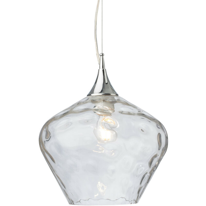 Titan Dome Pendant Light Chrome with Clear Glass - Firstlight