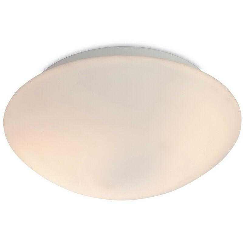 Firstlight Vento - 2 Light Flush Round Bathroom Ceiling Light Opal Glass IP44, E27