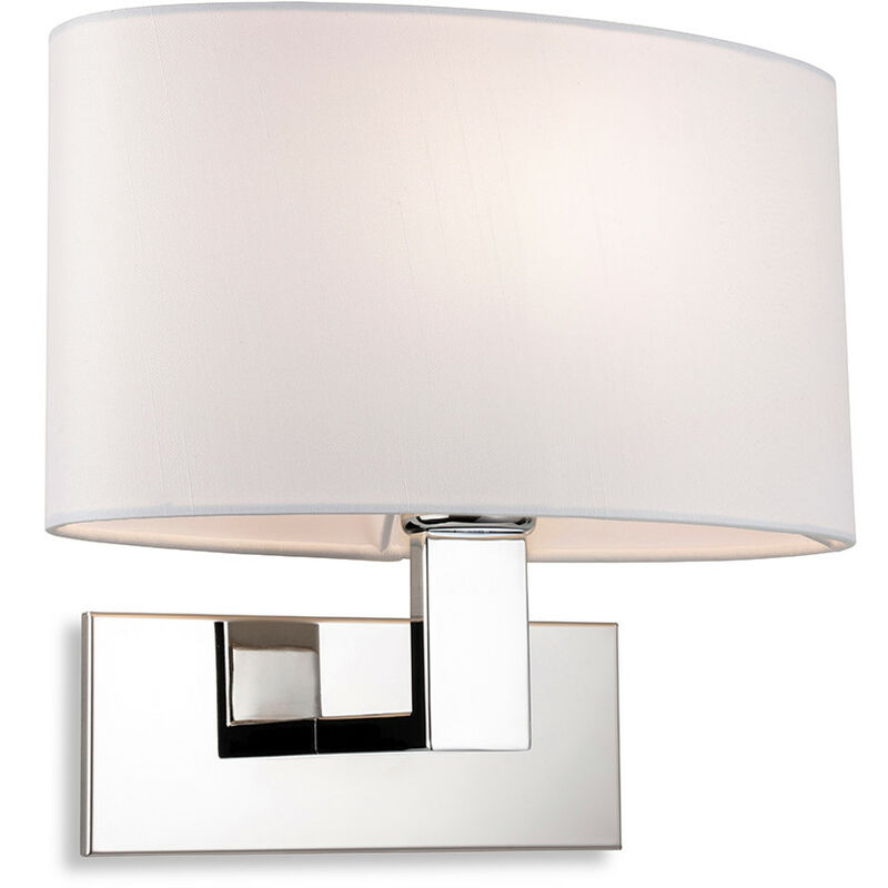 Firstlight Webster Wall Lamp Chrome with Oval Cream Shade