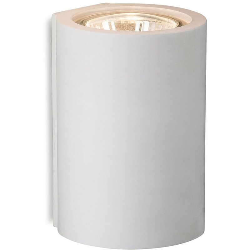 Wells - 1 Light Single Plaster Indoor Wall Light White, GU10 - Firstlight