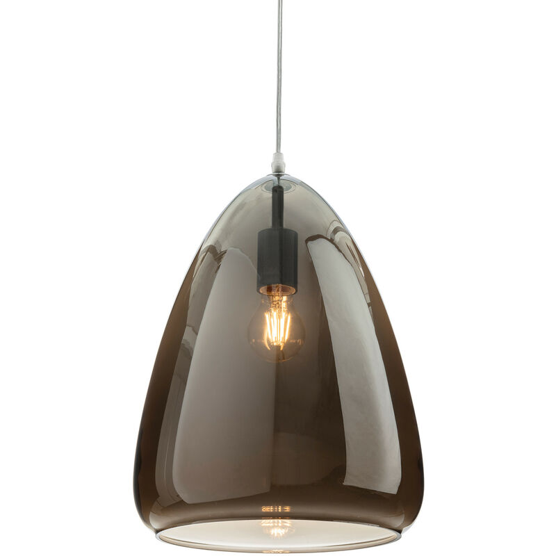 Willis Dome Pendant Light Chrome with Smoked Glass - Firstlight