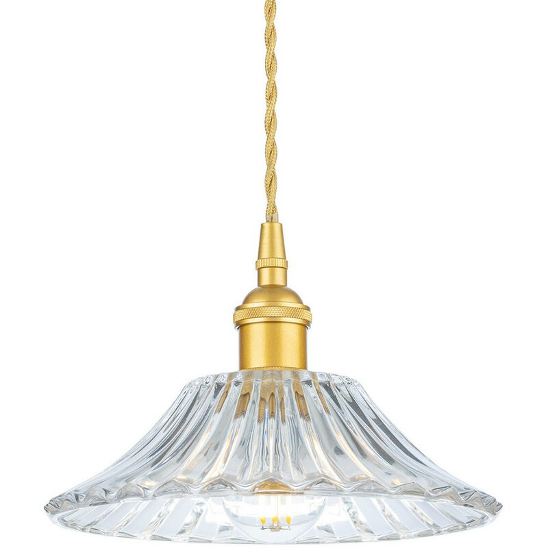 

Firstlight Wilshire Lámpara colgante tipo domo en oro satinado con vidrio decorativo