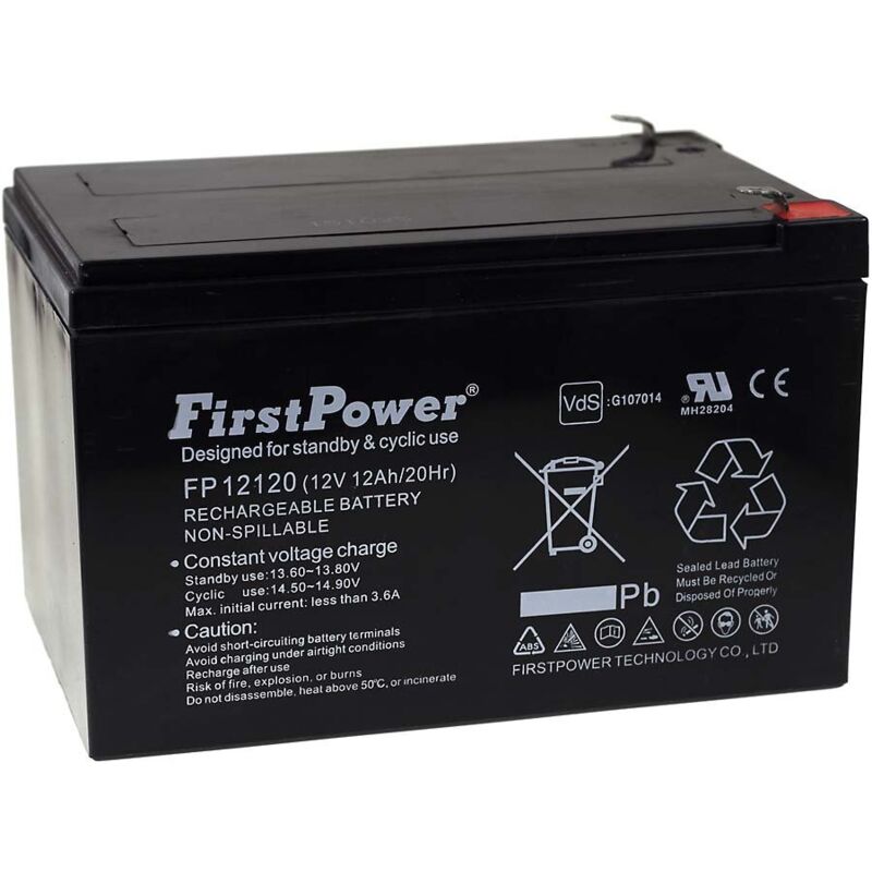 

Powery - FirstPower Batería de GEL para SAI APC RBC 4 12Ah 12V VdS