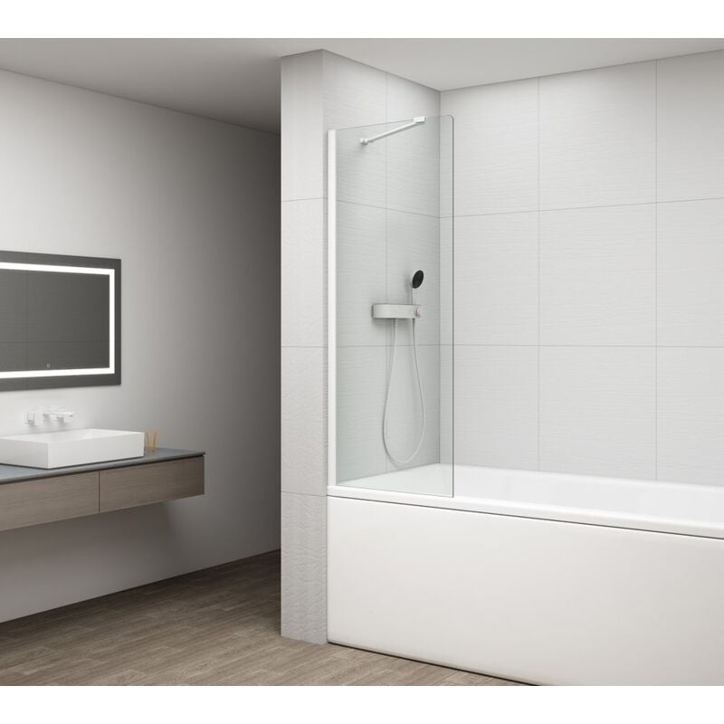 Polysan - fisa Baignoire Écran 600x1500mm, verre blanc mat/clair