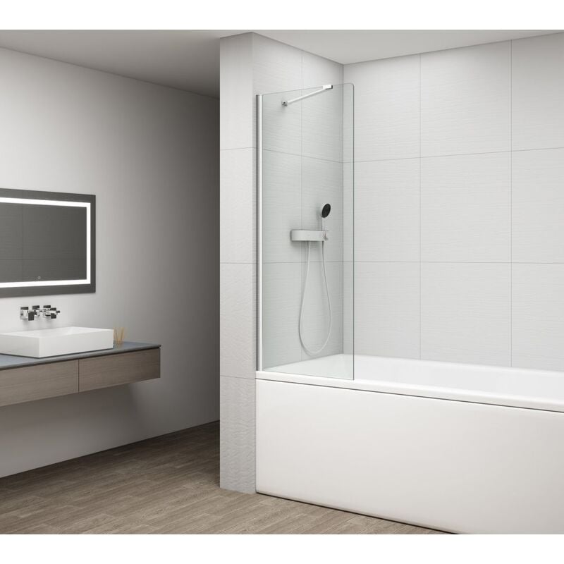 Polysan - fisa Écran de baignoire 700x1500mm, chrome/verre clair
