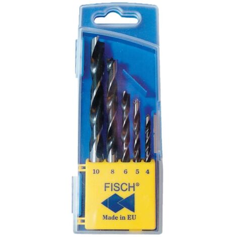 Fisch 01200005K - Set di 5 punte a spirale per legno, 4-10 mm