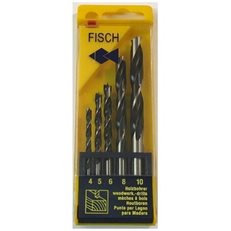 Fisch 01200005KA - Caja de 5 brocas para madera D4, 5, 6, 8, 10