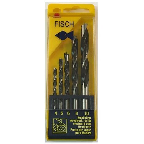 Fisch 01200005KA - Coffret de 5 mèches à bois D4, 5, 6, 8, 10
