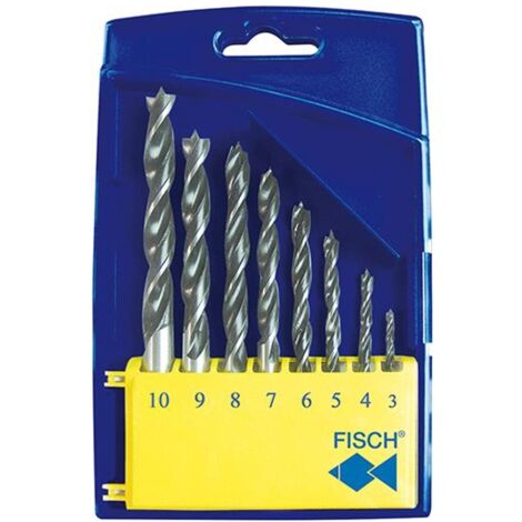 FISCH Holzspiralbohrer-Kassette 0120 Bohrer ø 3-10 mm 8-teilig