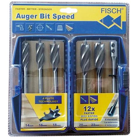 FISCH-Tools Schlangenbohrer-Satz Auger Bit Speed-Set 6-tlg.