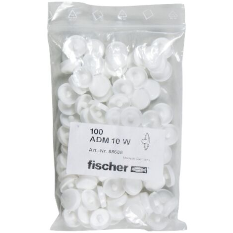 Fischer 088688 Caperuza para taco metálico ADM 10W blanca (Envase 100 uds)