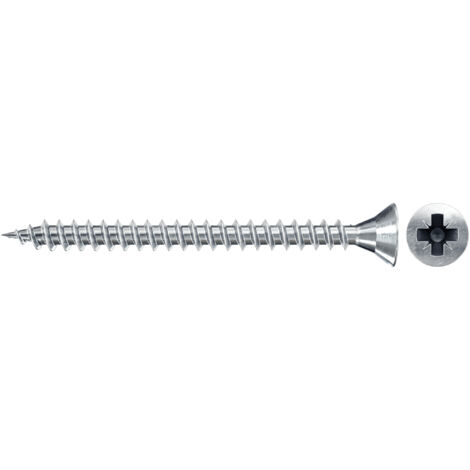 Fischer 1.000x Spanplattenschraube FSPII 3 x 12 mm Senkkopf blauverzinkt Vollgewinde Kreuzschlitz PZ - 551055