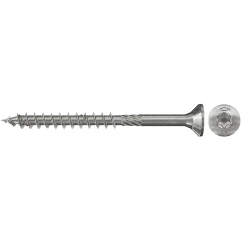 Fischer 100x Power-Fast 5 x 120 tête fraisée acier inoxydable A2 filetage partiel étoile interne TX - 657100